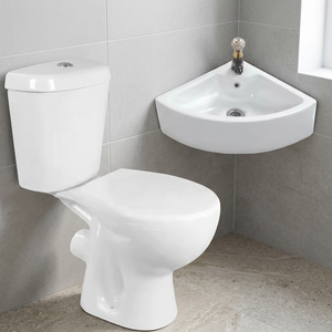 Ensemble WC suspendu deux pièces avec siphon en S et en P, double chasse, et lavabo mural – Vente en gros directe usine indienne - Product Image 3