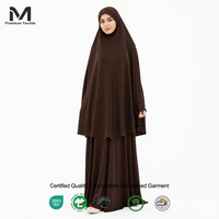 Ensemble de prière complet marron foncé pour femmes musulmanes en Lyocell raffiné, style drapé élégant et gracieux, tenue de festival, style signature