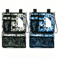 Bolsa Colgante para Carro de Golf, Bolsa de Almacenamiento Plegable Impermeable, Bolsa de Accesorios de Golf con Correa Ajustable, 1 Herramienta para Divots, 4 Tees de Madera