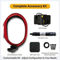Kit de panneaux solaires CIGS flexibles personnalisés de 160 W pour camping-car, bateau, marine, hors réseau, auto-adhésifs avec accessoires de montage MPPT MC4