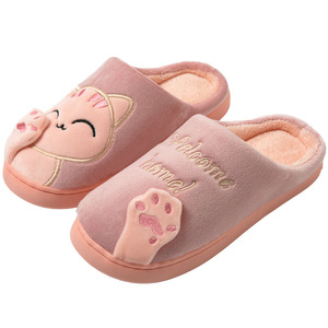 Scarpe da donna autunno inverno cuscino caldo nuvola-fortuna gatto portafortuna scivoli in cotone antiscivolo pantofole da casa per adulti pantofole traspiranti - Product Image 2