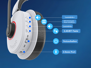 Casque <span class=keywords><strong>de</strong></span> jeu sans fil G962 ENC Mic Dual 2.4G et Bluetooth <span class=keywords><strong>à</strong></span> faible latence, design supra-auriculaire - Product Image 5