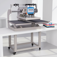 Presse à chaud infrarouge double station à glissière verticale YA-6040C pour l'impression multicolore de vêtements et de t-shirts