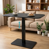 Table d'appoint moderne à commande au pied, relevable, extensible, en fer écologique, réglable en hauteur, rectangulaire, pour café et salle à manger, idéale pour hôtel