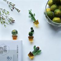 Cactus fleuri miniature multi-feuilles en pot émaillé, plante artificielle purement artisanale, verdure synthétique, décoration de bureau à domicile, article cadeau, décoration