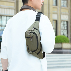 FASHION Men's Chest Bag Y50007 Waterproof Oxford Cloth Leisure Travel Gray Black Military Green Blue - Product Image 3