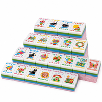 Jeu de Mahjong Américain Thème Animaux de Compagnie de Luxe, Tuiles Modernes en Acrylique, Portable, Écologique, Dos Rose Nacré, Tuiles Joker Colorées, Social
