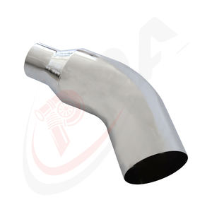 5 inç 8 inç evrensel egzoz kuyruk boruları kamyon için cilalı krom egzoz dirsek ucu egzoz borusu susturucu 45 derece - Product Image 3