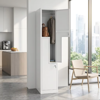 Casier métallique blanc à 2 portes, idéal pour le rangement des chaussures, le bureau, la maison, l'école, la salle de sport. Imperméable et durable.