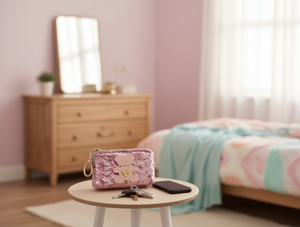 Portamonete con paillettes a forma di orso, mini cerniera, cinturino da polso, stile cartone animato da donna - Product Image 2