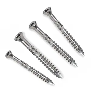 Stainless Steel Or Zinc Plated Flat Double Countersunk Head Pozidriv Bugle Head With Ribs Wood Screws