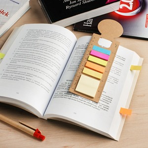 Custom Logo Printed Cardboard <b>Bookmark</b> Ruler Sticky Note Pad 5 Color Page Flags for Business Conference Giveaways - Product Image 2