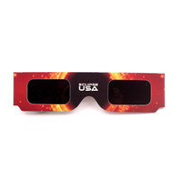 Lunettes de visionnage de l'éclipse solaire 2026 en papier couché écologique, monture imprimée couleur neutre annulaire, vente en gros