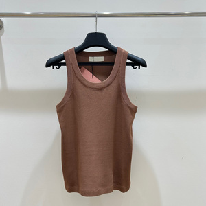 Chaleco de Punto Minimalista para Mujer, Transpirable, Resistente al Viento, con Bordado Floral, Mezcla de Cachemira, Ligero, Sin Mangas, Elegante y Suave para Primavera - Product Image 1