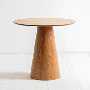 Wholesale Factory Indoor Furniture Dia80cm Modern Design MDF WITH <strong>OAK</strong> VENEER <strong>Top</strong> Timber Wood Dining <strong>Table</strong> - Product Image 6