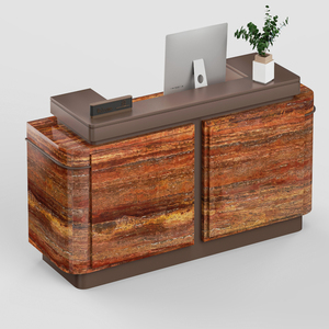 Losa de Piedra Travertino Roja Natural con Vetas en Capas para Decoración de Interiores y Paneles de Pared - Product Image 2