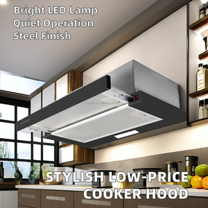 Campana extractora de aluminio y carbono montada en la pared del hotel doméstico de EE. UU. con luz LED, escape de <span class=keywords><strong>chimenea</strong></span> Delgado, fácil instalación y tipo de enchufe - Product Image 2