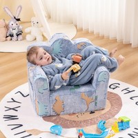 Fauteuil de salon pour enfants, moderne, en peluche, lumineux dans le noir, avec poignée de transport, idéal pour chambre d'enfant et salle de jeux, fabriqué en usine OEM