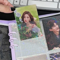 Protège-photos holographiques transparents personnalisés pour classeur 6 anneaux, porte-cartes 4 poches A5, pages intérieures en PP 4 pochettes