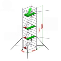 Tour d'échafaudage en aluminium sur mesure OEM, tour d'échafaudage mobile portable avec roulettes pour l'accès aux travaux en extérieur