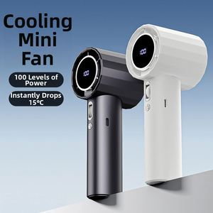 Ventilador de Mano de Alta Velocidad X418 de 100 Velocidades, Mini Ventilador USB Portátil Recargable con Turbina, Ventilador Pequeño con Pantalla Digital, Ventilador de Escritorio GS5 - Product Image 4