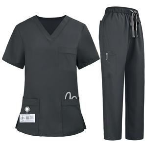 <b>Machine</b> Wash Modern Fit V-Neck Scrub Top with Slight <b>Stretch</b> Semi Slim Fit for Nurses in Hospitals - Product Image 6