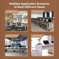 Bureau informatique rabattable, table à moniteur semi-intégré dissimulé, bureau d'étudiant multimédia pour salle de classe électronique et laboratoire informatique scolaire