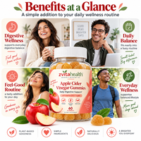 Gummies de cidre de pomme et berbérine HCL à marque privée - Végétaliennes, faibles en sucre, pour la gestion du poids et le soutien du métabolisme, complément alimentaire