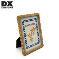 Bingkai Foto MDF Tepi Bergelombang DX Designs Custom 4x6 5x7 6x8 8x10 Inch - Bingkai Foto Vintage untuk Dekorasi Rumah & Meja