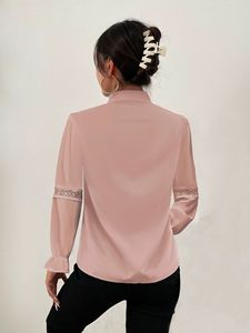 Yiwu Fangxin fabbrica che vende camicetta abbottonata a maniche lunghe camicia formale da donna bianca in pizzo da ufficio - Product Image 6