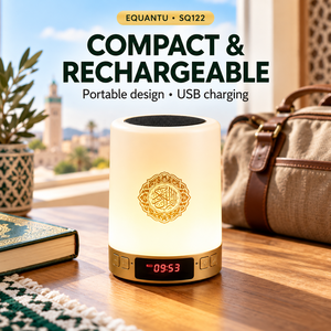 Lecteur Coranique Equantu SQ122 avec haut-parleur Bluetooth, lampe de prière islamique, horloge numérique et télécommande - Product Image 6