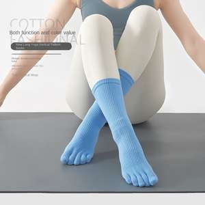 Wholesale Women Compression <b>Socks</b> with Grip Non-slip Long <b>Sports</b> Toe Calf Yoga Five Finger - Product Image 2
