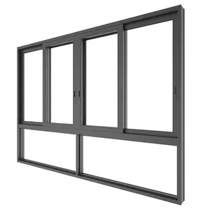 Großhändler Günstiger Preis Aluminium rahmen Glasfenster Neueste einfache Design Aluminium Schiebehaus Fenster