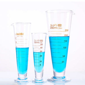 Cylindre gradué en verre pour laboratoire, gobelet de mesure conique 50 250 500 ml avec échelle pour expériences scientifiques - Product Image 5
