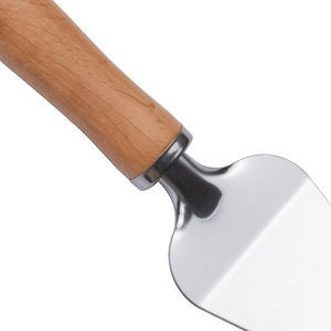 Wooden Handle Pizza Cutter And Spatula Set Stainless Steel Beechwood Baking Tools For Pizza Cake Cheese - Product Image 2