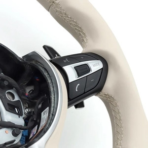 Volante Deportivo <span class=keywords><strong>Beige</strong></span> Compatible con BMW F30 F32 F10 F20 F22 F07 F01 E46 E90 M3 M4 M5 M7 Serie 3 Serie 5 Accesorios para Automóviles - Product Image 3