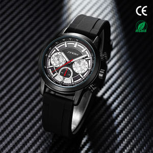 S9865G 남자 석영 크로노그래프 타키미터 블랙 다이얼 남자 손목시계 방수 캘린더 타이머 캐주얼 쿼츠 시계 - Product Image 4