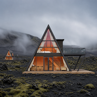Villa d'hôtes modulaire préfabriquée haut de gamme pour événements, modèle S990 Pro A-Frame