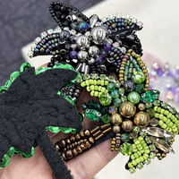 En gros, Appliques brodées à coudre faites main, motif palmier de coco, ornées de perles et de paillettes, pour chapeaux DIY