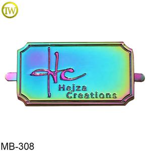 Placa de metal con tornillo para bolso con forma de rectángulo, etiqueta para muebles de marca con letras esmaltadas personalizadas - Product Image 5