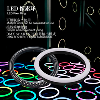 Controlador DMX de 24 V + 40 Anillos LED Redondos Digitales Direccionables RGB para Decoración de Discotecas