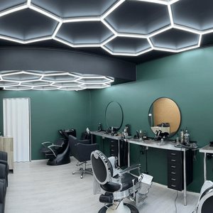 Di alta qualità esagonale Garage soffitto LED luce di personalizzazione supporto auto officina barbiere negozio soffitto LED luce esagonale - Product Image 3