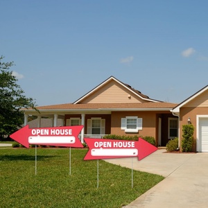 Open House Arrow Guide Sign for Real Estate Waterproof <b>Plastic</b> <b>Sheets</b> H Stake Customizable PP Yard Sign Open House Arrow Guide - Product Image 6
