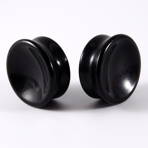 <strong>Set</strong> of 90 Organic Natural Amethyst Cat Eye Concave <strong>Ear</strong> <strong>Plug</strong> Double Flare 6mm Solid <strong>Ear</strong> Gauge Body Jewelry <strong>Piercing</strong> - Product Image 5
