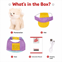 Chien en peluche Pomeranian EPT AI Chatbot, 55 langues, application Tuya, conversation vocale, marche, queue qui bouge, jouet rechargeable pour enfants