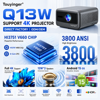 Projecteur Q13W V660 à puce 8 cœurs, directement de l'usine, avec logo personnalisé, compatible Full 4K, Smart Android, pour home cinéma
