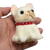 Jouet Squishy Chien Floqué Adorable en TPR à Pattes Relevées, Anti-Stress, Ornement de Bureau Nouveauté, Vente Chaude