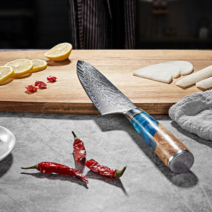 Cuchillo de Chef de Acero Inoxidable Damasco de 8 Pulgadas con Mango de Madera Sólida Personalizable OEM, Apto <span class=keywords><strong>para</strong></span> <span class=keywords><strong>Cortar</strong></span> <span class=keywords><strong>Carne</strong></span> en la Cocina - Product Image 4
