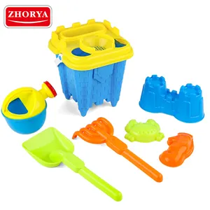 Zhorya Customizable Beach Toys Sand Toys Set Castle Sand Molds Buckets & Shovels Sand Play Set for Kids