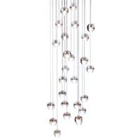 Lustre LED moderne en verre ovale sur base carrée en acier inoxydable, suspension spirale de luxe pour villa et hall d'hôtel